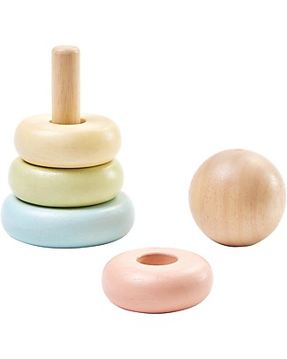 PlanToys Wooden First Stacking Ring, 5 pieces - Eco-friendly fun! Wooden Blocks & Construction Sets