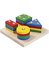PlanToys Wooden Geometric Sorting Board - Enhance Fine Motor Skills! Wooden Blocks and Construction Sets