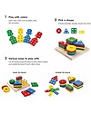 PlanToys Wooden Geometric Sorting Board - Enhance Fine Motor Skills! Wooden Blocks and Construction Sets