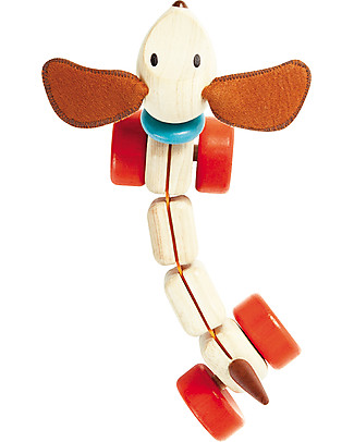 PlanToys Wooden Happy Puppy, Pull-Along Toy - Encourage new Walkers Wooden Push & Pull Toys