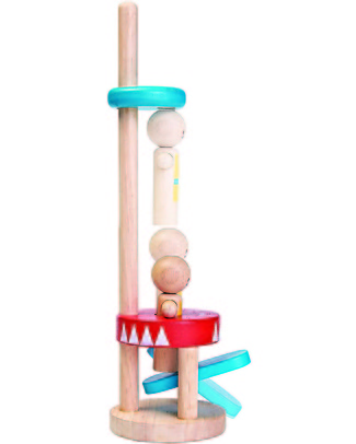 PlanToys Wooden Jumping Acrobat, 30 cm - Eco-friendly fun! Wooden Push & Pull Toys