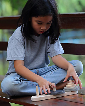 PlanToys Wooden Lucas Tower - Enhance Fine Motor Skills! Wooden Blocks & Construction Sets