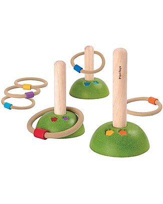 PlanToys Wooden Meadow Ring Toss - Challenge Friends Outdoor Games & Toys