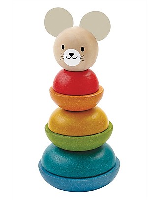 PlanToys Wooden Mouse Stacking Ring, 7 pieces - Eco-friendly fun! Art & Craft Kits