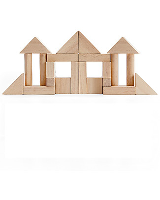 PlanToys Wooden Natural Blocks - Natural - 40 pieces Wooden Blocks & Construction Sets