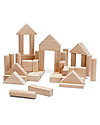 PlanToys Wooden Natural Blocks - Natural - 40 pieces Wooden Blocks and Construction Sets