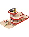 PlanToys Wooden Parking Garage - Fun and educational Wooden Toy Cars, Trains & Trucks
