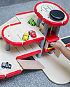 PlanToys Wooden Parking Garage - Fun and educational Wooden Toy Cars, Trains & Trucks