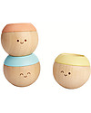PlanToys Wooden Pastel Sensory Tumbling - Visual, Auditory and Tactile Development Wooden Rattles