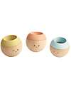 PlanToys Wooden Pastel Sensory Tumbling - Visual, Auditory and Tactile Development Wooden Rattles