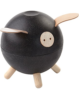 PlanToys Wooden Piggy Bank Black Money Box