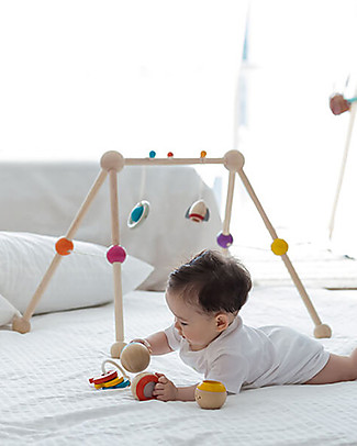 PlanToys Wooden Play Gym - Set of Toys Included Baby Gym