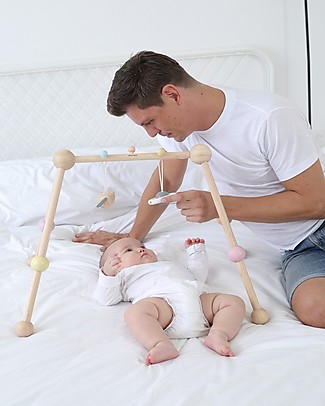 PlanToys Wooden Play Gym with Set of Toys Included Baby Gym