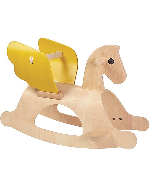 PlanToys Wooden Rocking Horse with Wings Pegasus Rides On