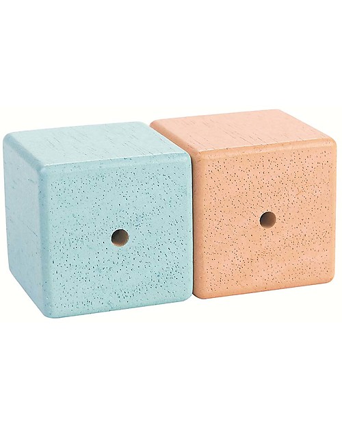 PlanToys Wooden Sensory Blocks - Visual, Auditory and Tactile Development Montessori Toys
