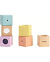 PlanToys Wooden Sensory Blocks - Visual, Auditory and Tactile Development Montessori Toys