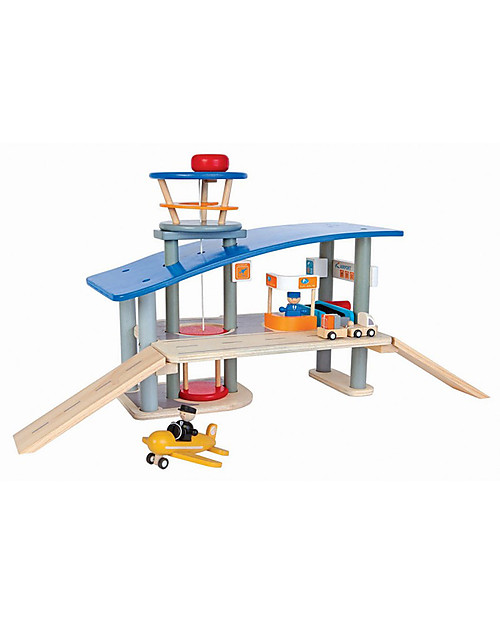 PlanToys Wooden Set Toy Airport Pretend Play
