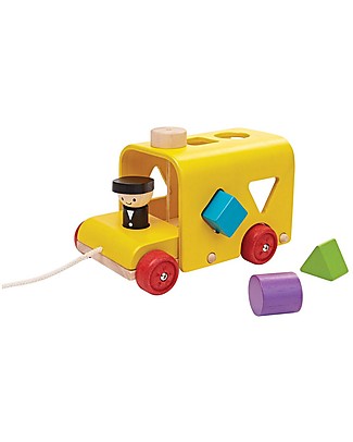 PlanToys Wooden Sorting Bus - Eco-friendly, educational, fun! Wooden Stacking Toys