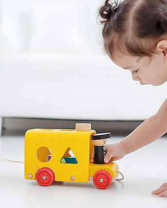 PlanToys Wooden Sorting Bus - Eco-friendly, educational, fun! Wooden Stacking Toys