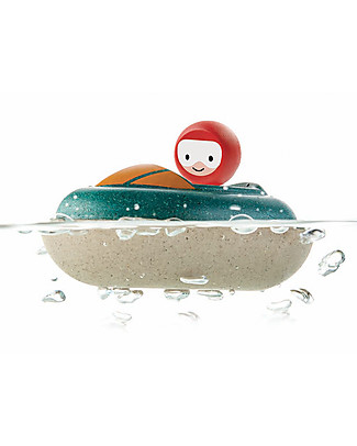 PlanToys Wooden Speed Boat, 8.5 x 12 x 5.5 cm - Eco-friendly fun! Beach Toys