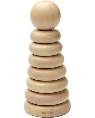 PlanToys Wooden Stacking Ring - Natural - Eco-friendly fun! Wooden Stacking Toys