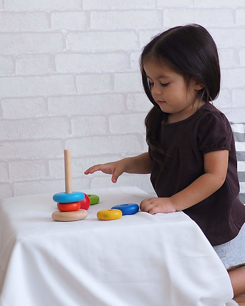PlanToys Wooden Stacking Ring - Rainbow - Eco-friendly fun! Wooden Stacking Toys