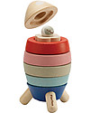PlanToys Wooden Stacking Rocket with Geometrical Shapes Wooden Toy Cars, Trains & Trucks
