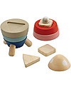 PlanToys Wooden Stacking Rocket with Geometrical Shapes Wooden Toy Cars, Trains & Trucks