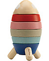 PlanToys Wooden Stacking Rocket with Geometrical Shapes Wooden Toy Cars, Trains & Trucks