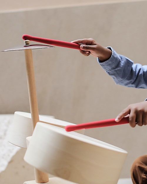 PlanToys Wooden Toy Drum Set - Learn music while having fun! Musical Instruments