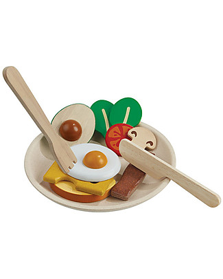 PlanToys Wooden Toy Set Breakfast Menu Toy Kitchens & Play Food