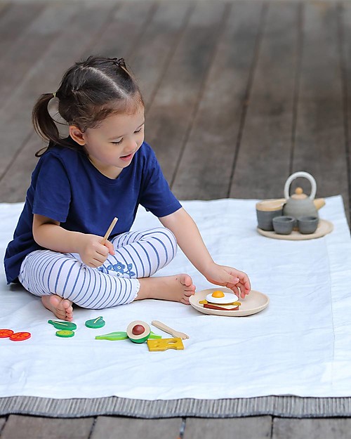 PlanToys Wooden Toy Set Breakfast Menu Wooden Food