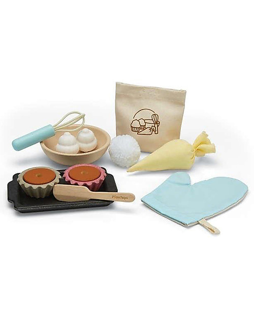 PlanToys Wooden Toy Set Cupcakes Wooden Food