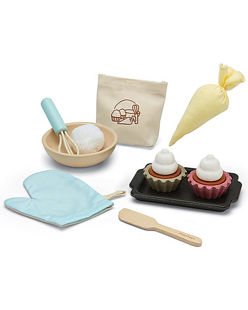 PlanToys Wooden Toy Set Cupcakes Wooden Food
