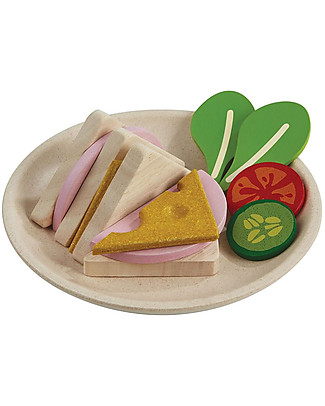 PlanToys Wooden Toy Set Sandwich Meal Toy Kitchens & Play Food