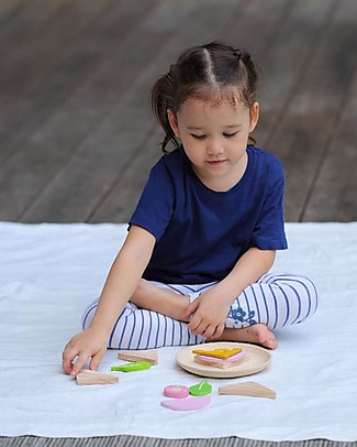 PlanToys Wooden Toy Set Sandwich Meal Toy Kitchens & Play Food