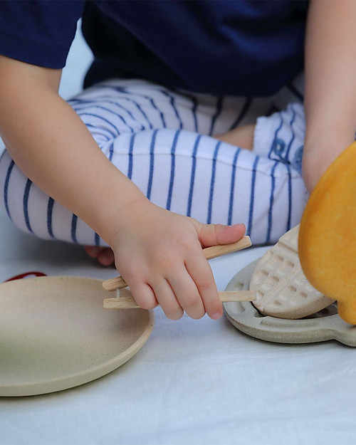 PlanToys Wooden Toy Set Waffle Wooden Food