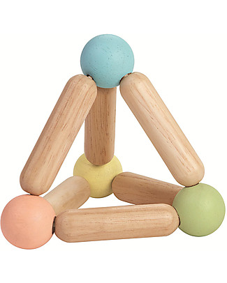 PlanToys Wooden Toy Triangle Clutching - Eco-friendly and fun! Wooden Rattles