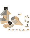 PlanToys Wooden Twisted Blocks Set - 14 pieces of Unusual Shapes Wooden Blocks and Construction Sets
