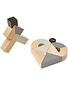PlanToys Wooden Twisted Blocks Set - 14 pieces of Unusual Shapes Wooden Blocks and Construction Sets