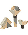 PlanToys Wooden Twisted Blocks Set - 14 pieces of Unusual Shapes Wooden Blocks and Construction Sets