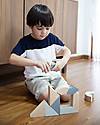 PlanToys Wooden Twisted Blocks Set - 14 pieces of Unusual Shapes Wooden Blocks and Construction Sets