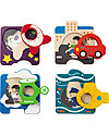 PlanToys Wooden Vehicle Puzzle, 4 pieces - Eco-friendly fun! Puzzles