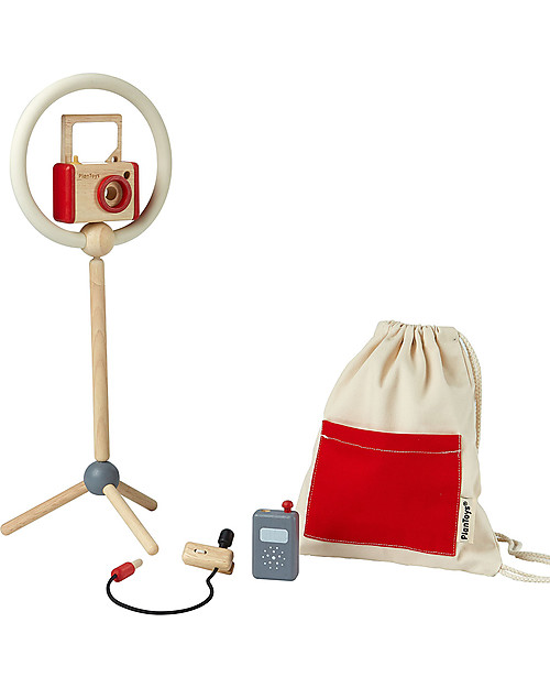 PlanToys Wooden Vlogger Kit (Video Blogger) - Encourage Artistic Talent Pretend Play