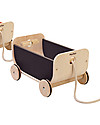 PlanToys Wooden Wagon, Black - Play and tidy up Pull Toys