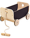 PlanToys Wooden Wagon, Black - Play and tidy up Pull Toys
