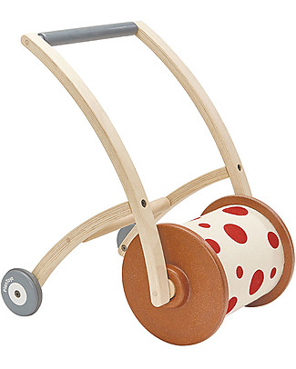 PlanToys Wooden Walker and Rattle, Roll n Walk Wooden Push & Pull Toys