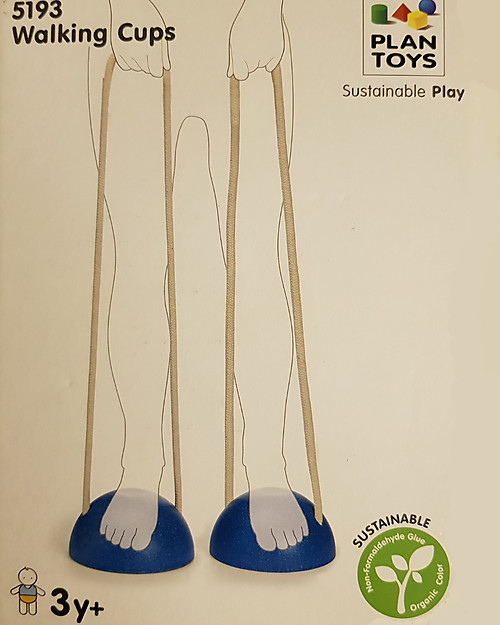 PlanToys Wooden Walking Cups for Children - Learn to Balance Outdoor Games and Toys_