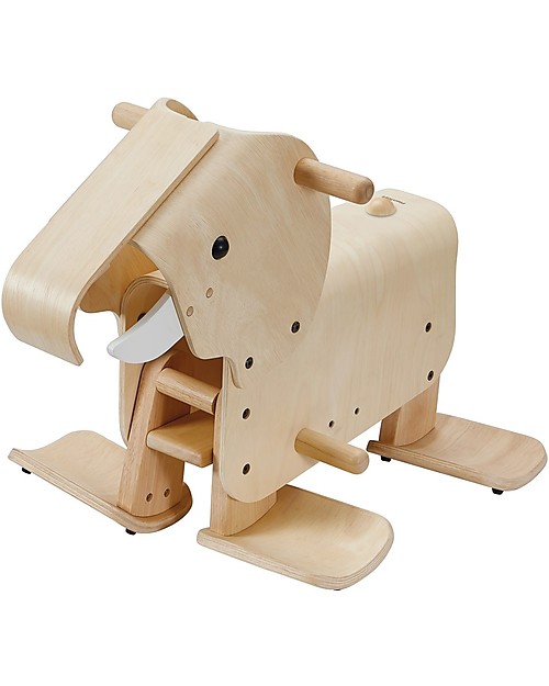 PlanToys Wooden Walking Elephant - Realistic Walking Style of Elephant! Rides On