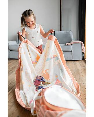 Play&Go 2-in-1 Outdoor Play Mat and Toy Storage Basket – Fairy World Storage Bag and Playmat